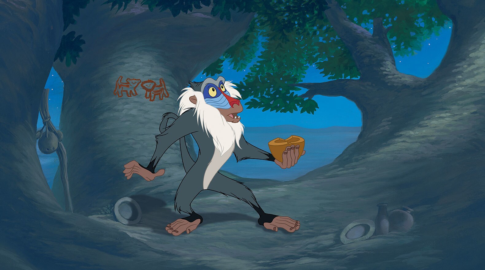 Rafiki (Robert Guillaume) has a vision while in his tree. From the movie "The Lion King 2: Simba's Pride"
