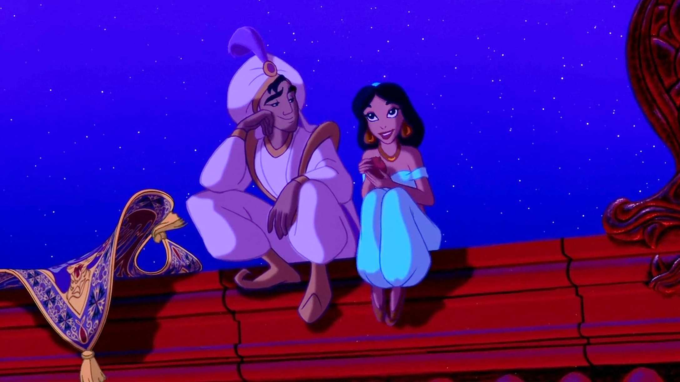  Jasmine and Aladdin taking in the view.
