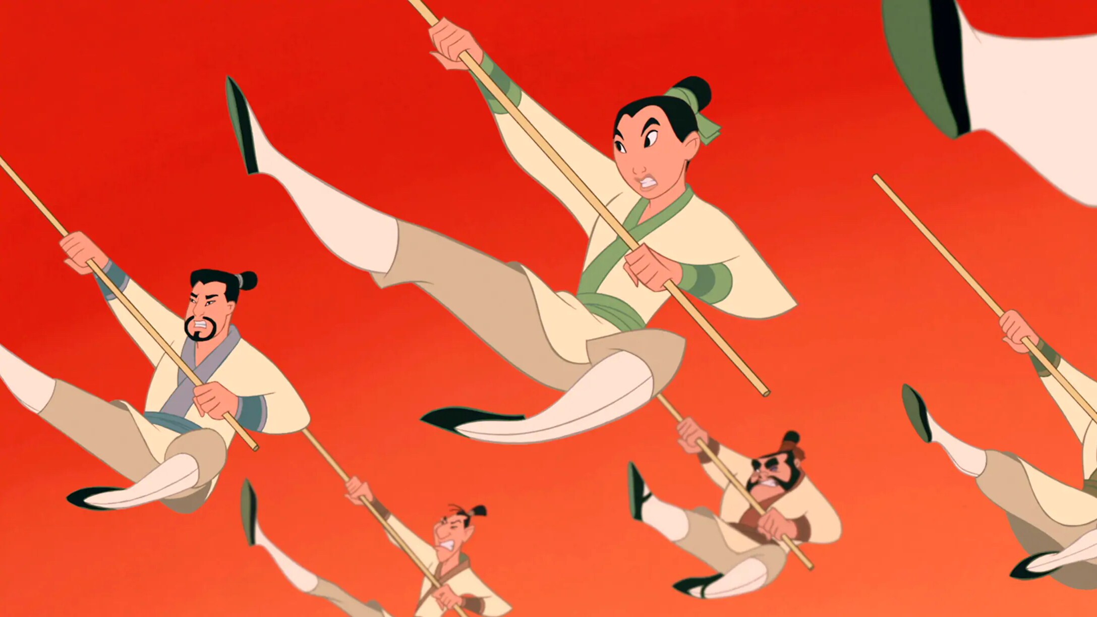 Mulan training to fight the Huns.