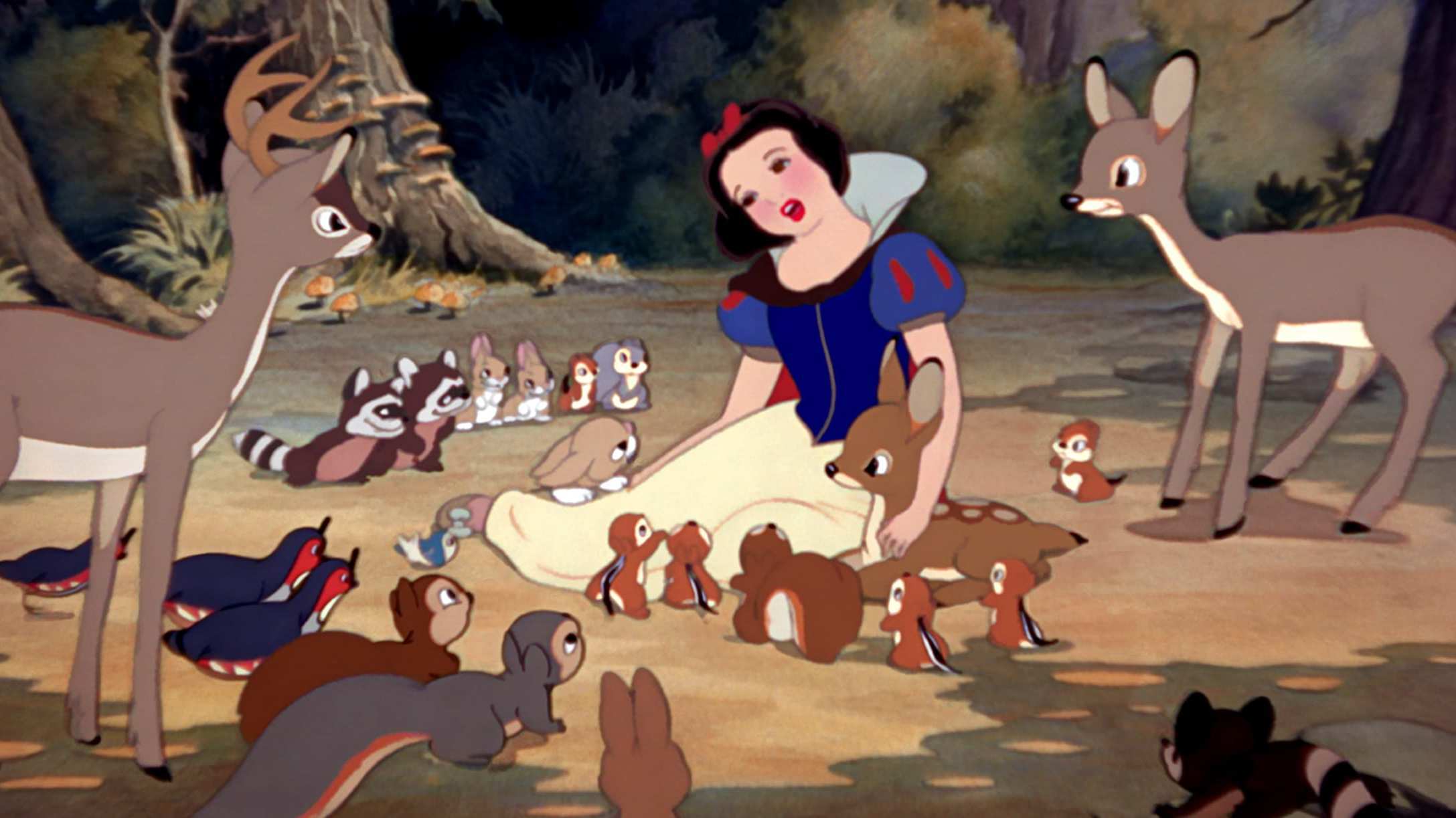 Snow White spreading joy and positivity with her song.