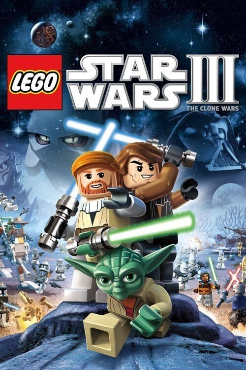 Lego Star Wars III the clone wars, game poster with various star wars characters