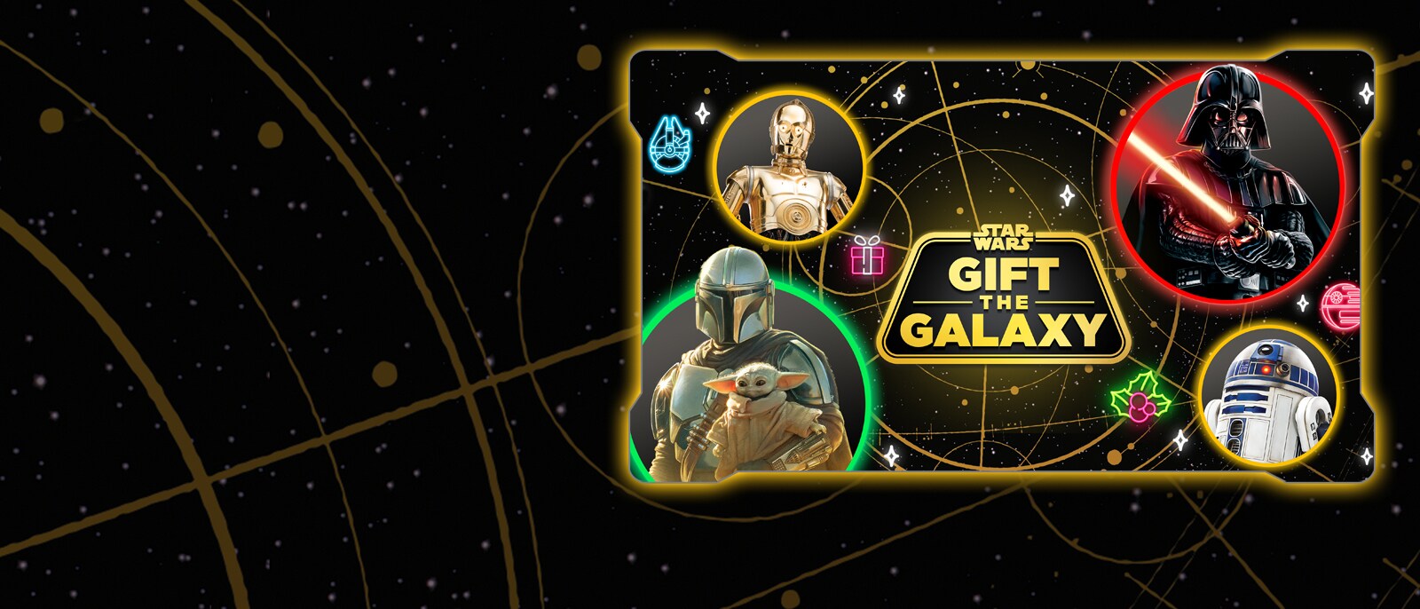 Gift the Galaxy logo and character art
