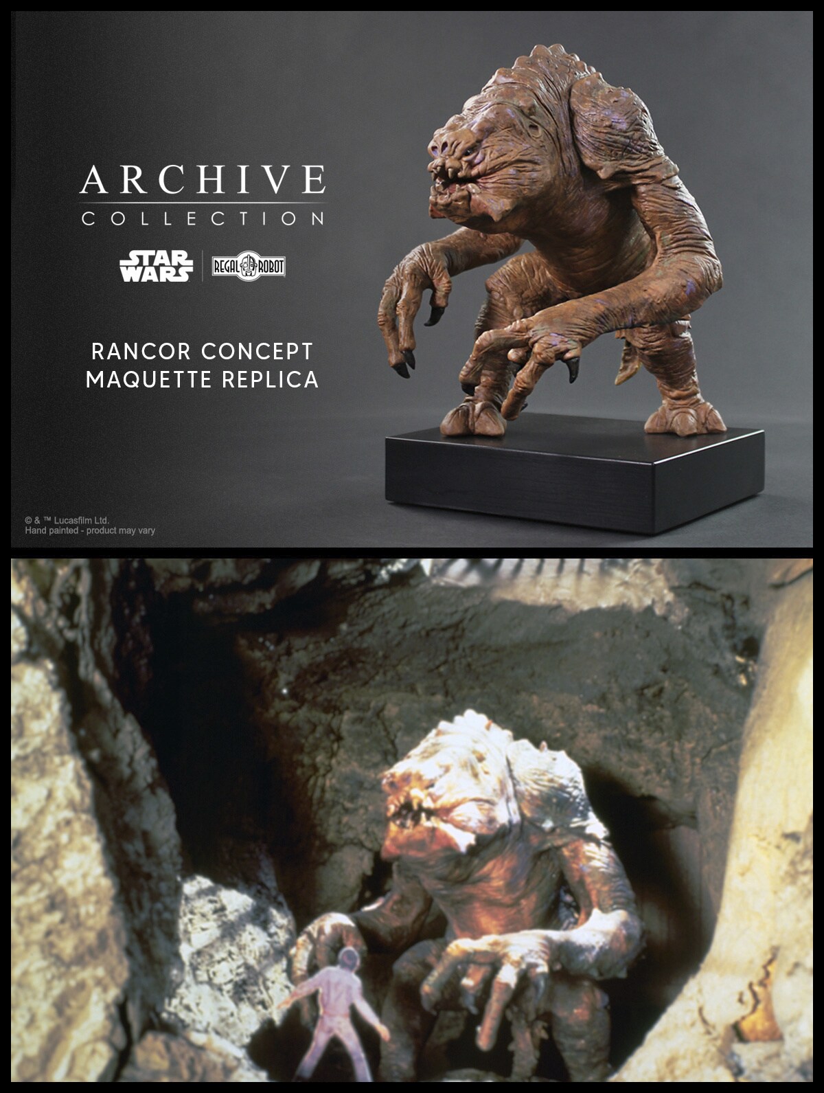 Regal Robot’s New Concept Maquette of the Rancor and the sculpture in scene
