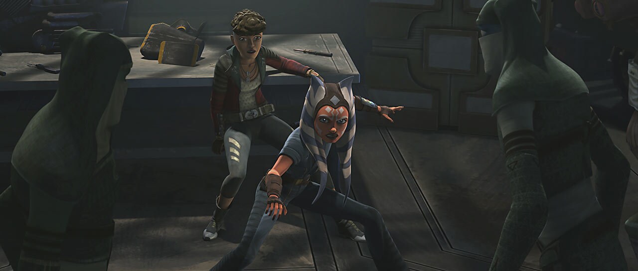 "Gone with a Trace" Ahsoka fighting still