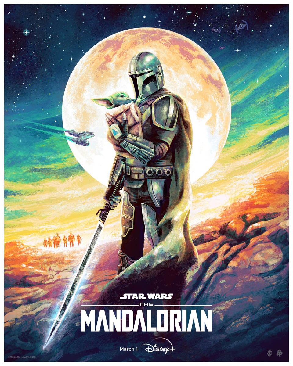Poster Star Wars The Mandalorian T3 Grogu Pod Erik Editores