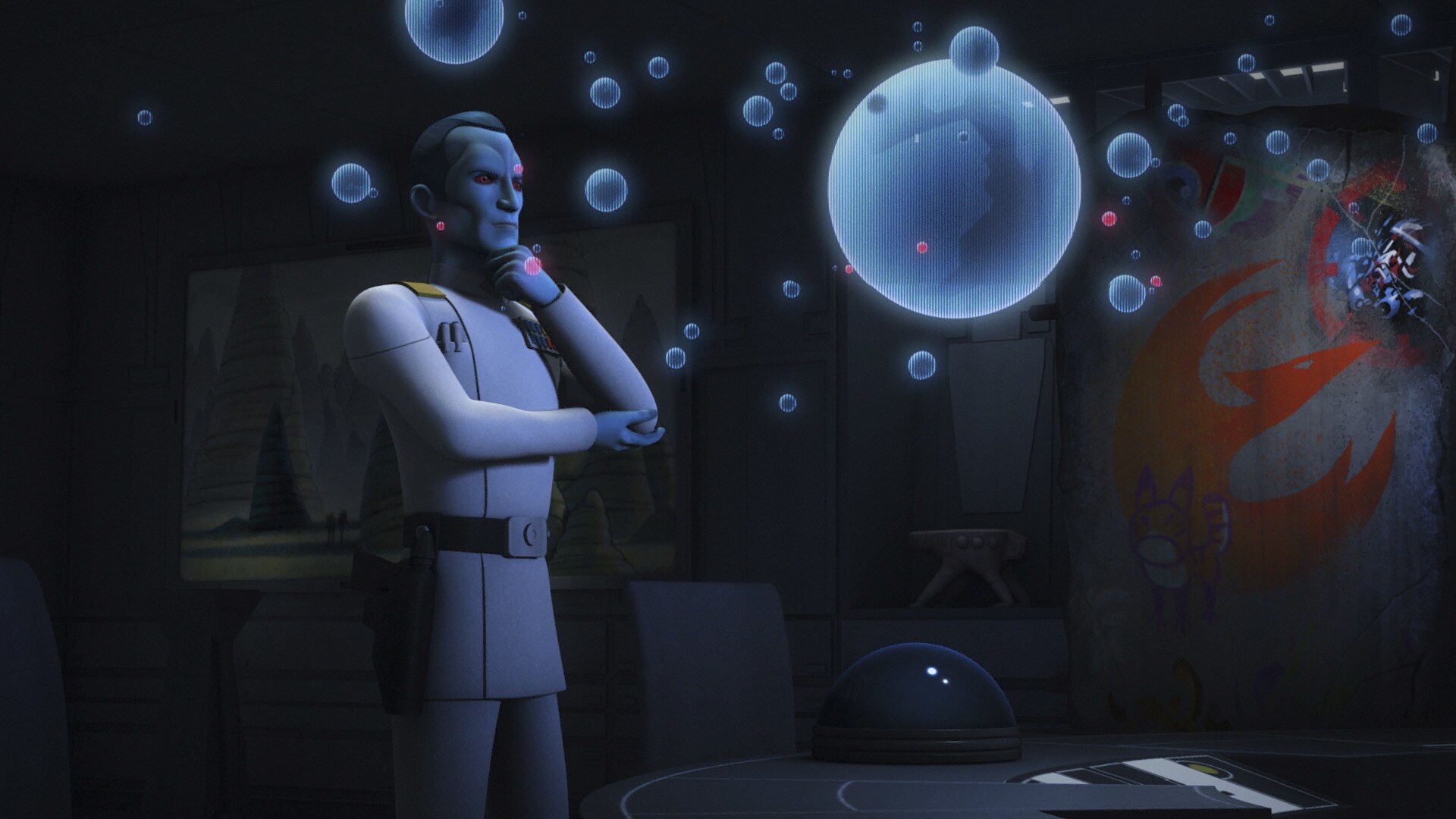 Thrawn developed a fascination with the rebels known as the Ghost crew, as their unity as a rebel cell and part of Phoenix Squadron repeatedly interrupted the Empire’s plans.