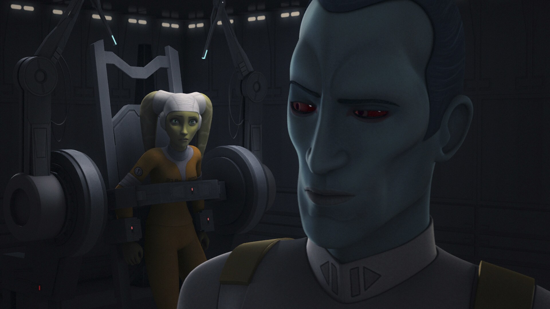 Although Thrawn was able to capture Syndulla after her ship crashed behind enemy lines, she was rescued by her team.