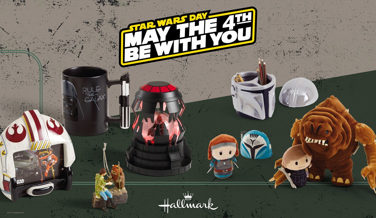 Various Hallmark Star Wars items with Star Wars Day: May the 4th Be With You logo.