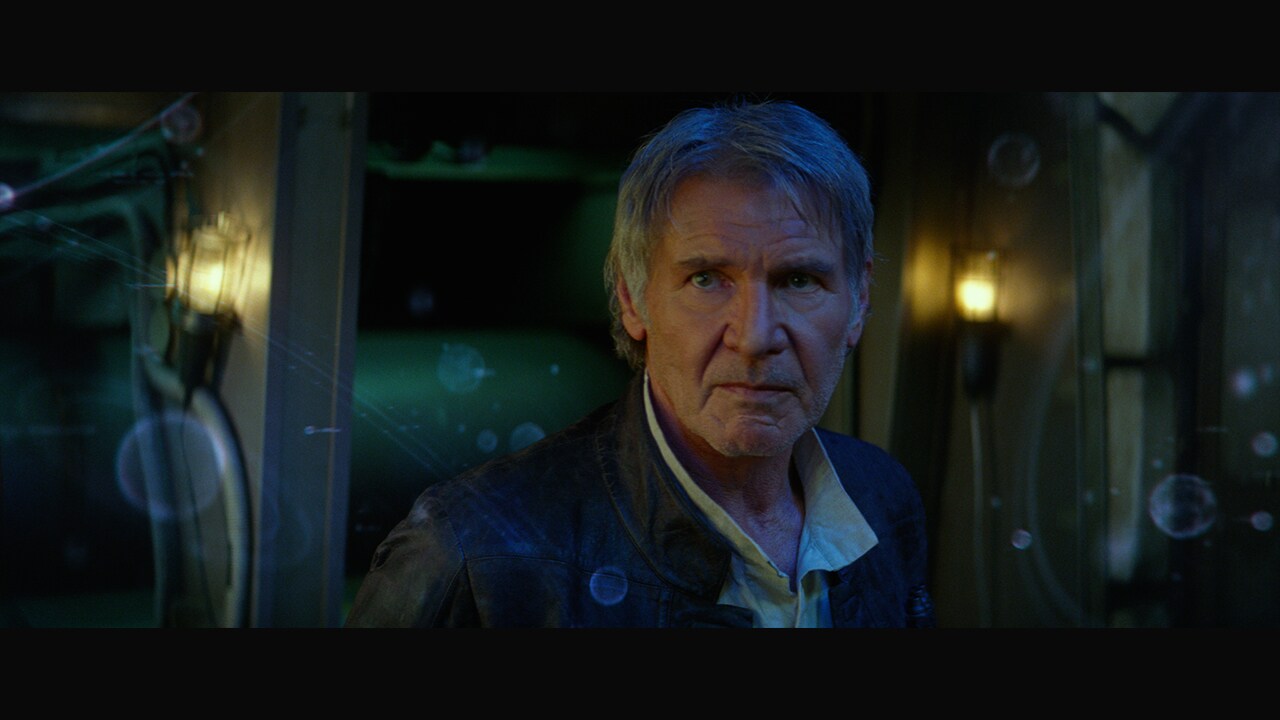 Rey saved Han and Chewie from the gangs, fleeing once more aboard the Falcon. When they were safe...