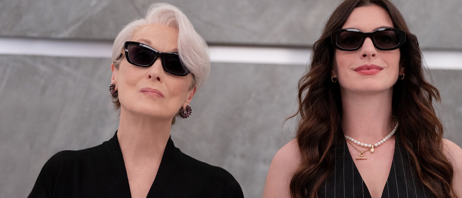 (L-R): Miranda Priestly (Meryl Streep) and Andie Sachs (Anne Hathaway) in 20th Century Studios' THE DEVIL WEARS PRADA 2. Photo by Macall Polay. © 2025 20th Century Studios. All Rights Reserved.