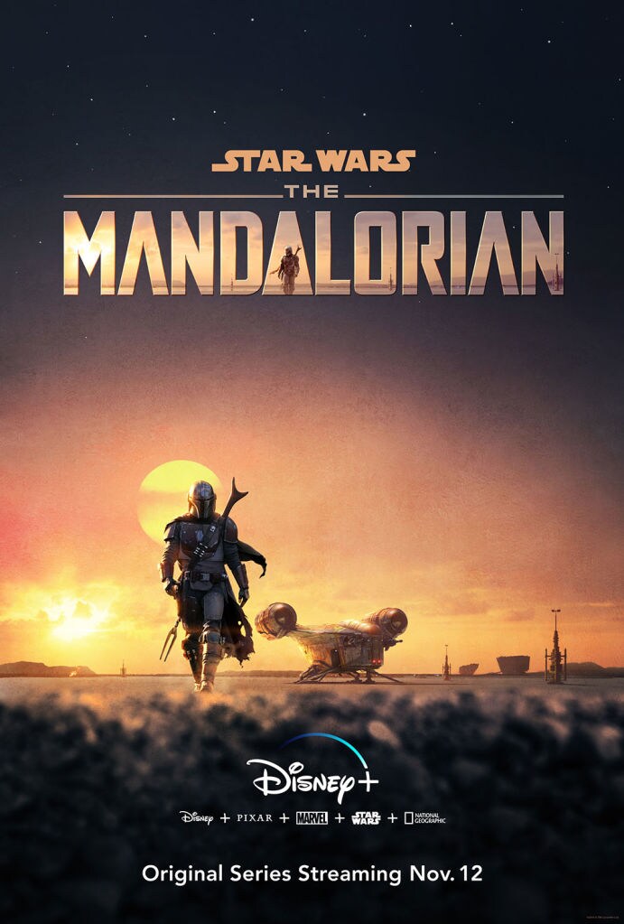 The Mandalorian sunset poster, Disney+ Original Series Streaming Nov. 12