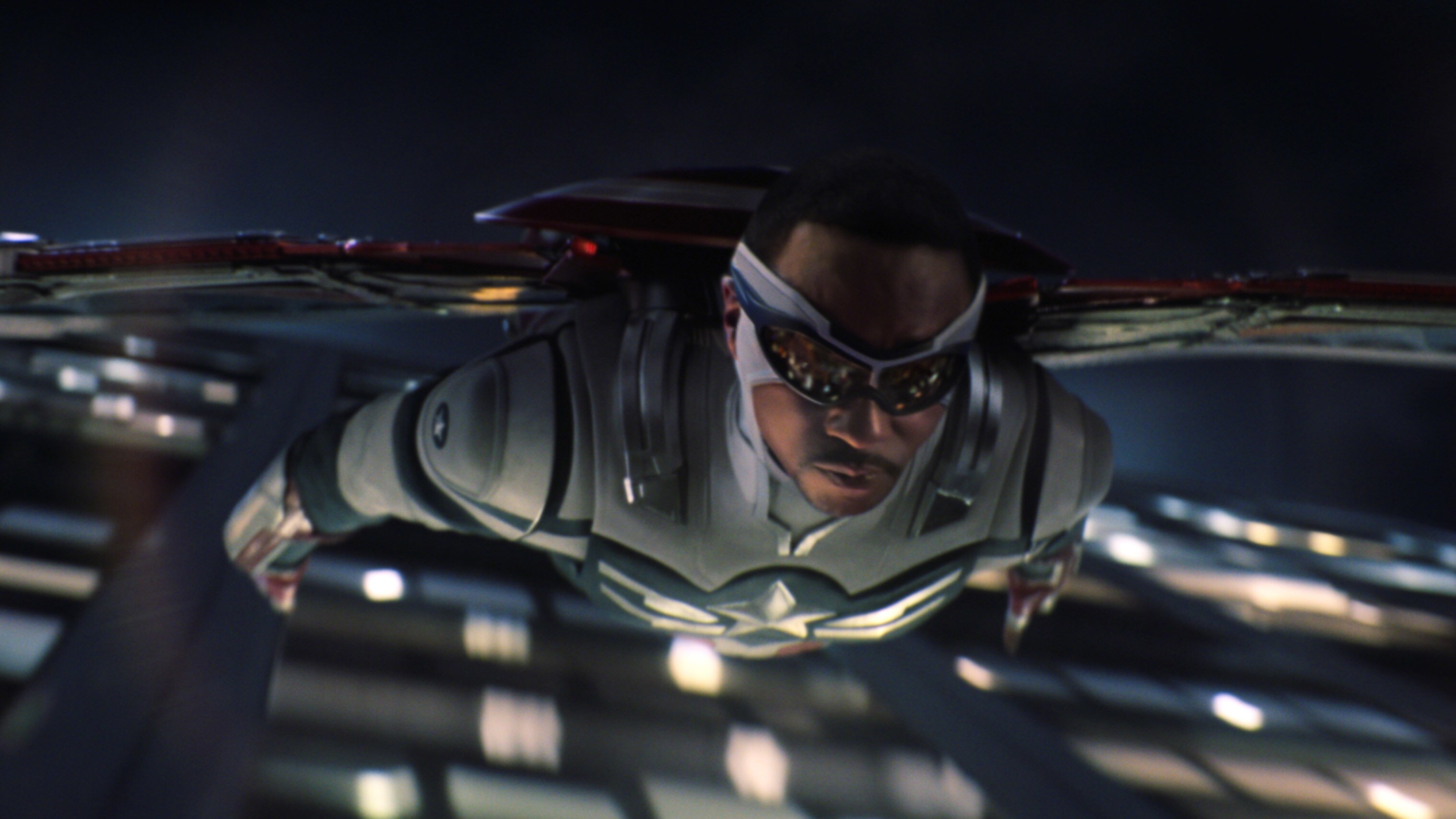 Falcon/Sam Wilson (Anthony Mackie) in Marvel Studios' THE FALCON AND THE WINTER SOLDIER exclusively on Disney+. Photo courtesy of Marvel Studios. ©Marvel Studios 2021. All Rights Reserved.