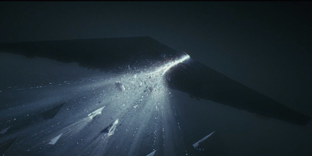 Snoke's ship, The Supremacy, under attack in The Last Jedi.