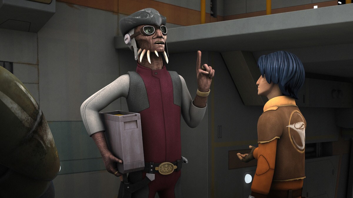 Hondo Ohnaka speaking with Ezra Bridger and Kanan Jarrus