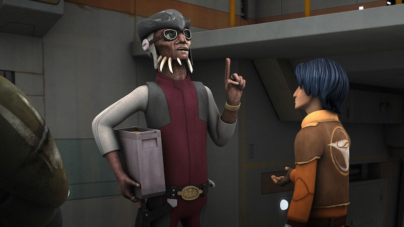 Hondo Ohnaka speaking with Ezra Bridger and Kanan Jarrus