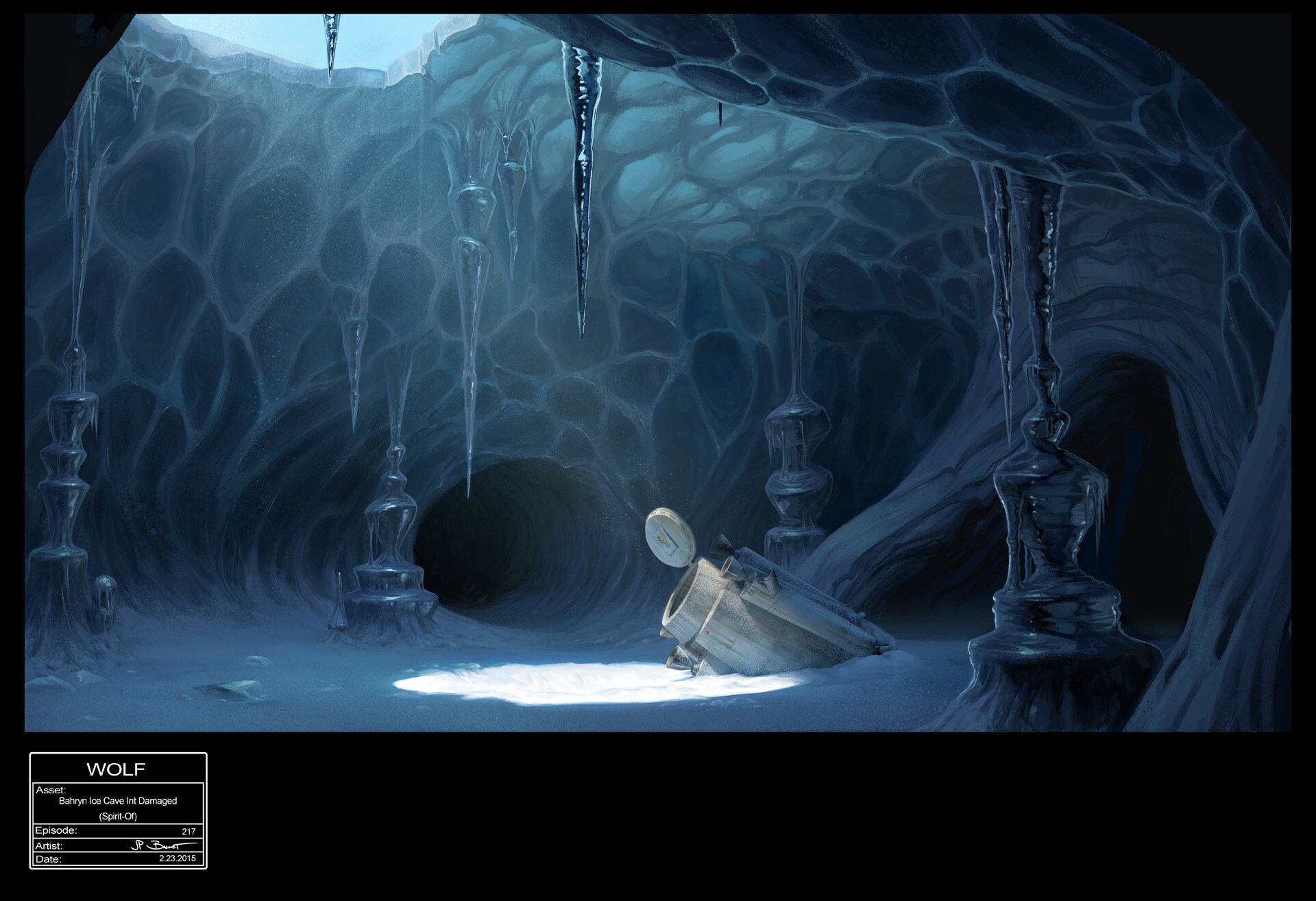 Bahryn ice cave illustration by JP Balmet.