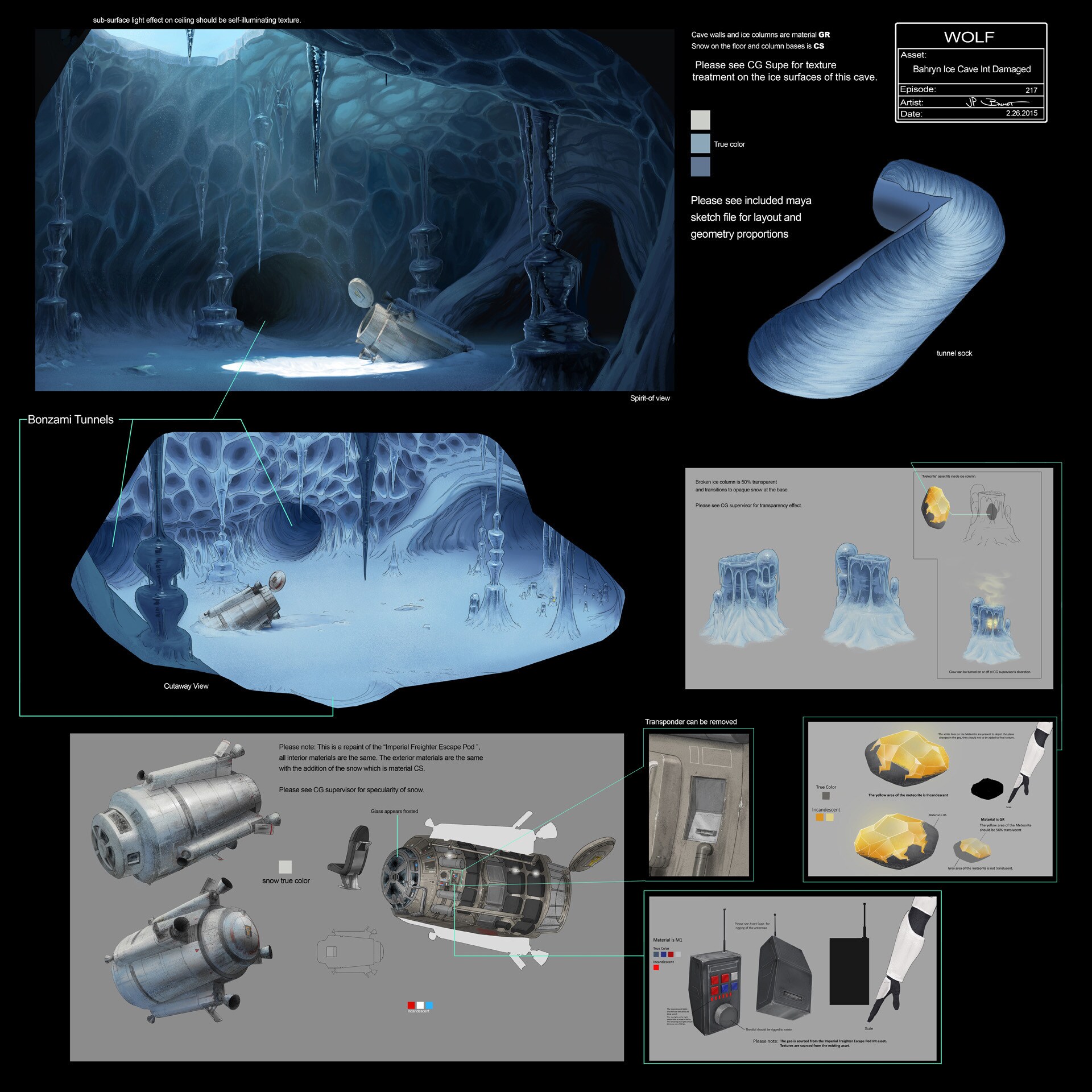 Bahryn ice cave interior illustration by JP Balmet.