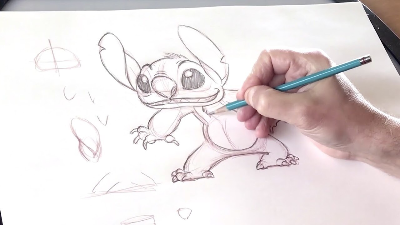 Your Entire Ohana Can Learn To Draw Stitch With Walt Disney Animation Studios Disney News Start off with a pencil sketch. entire ohana can learn to draw stitch