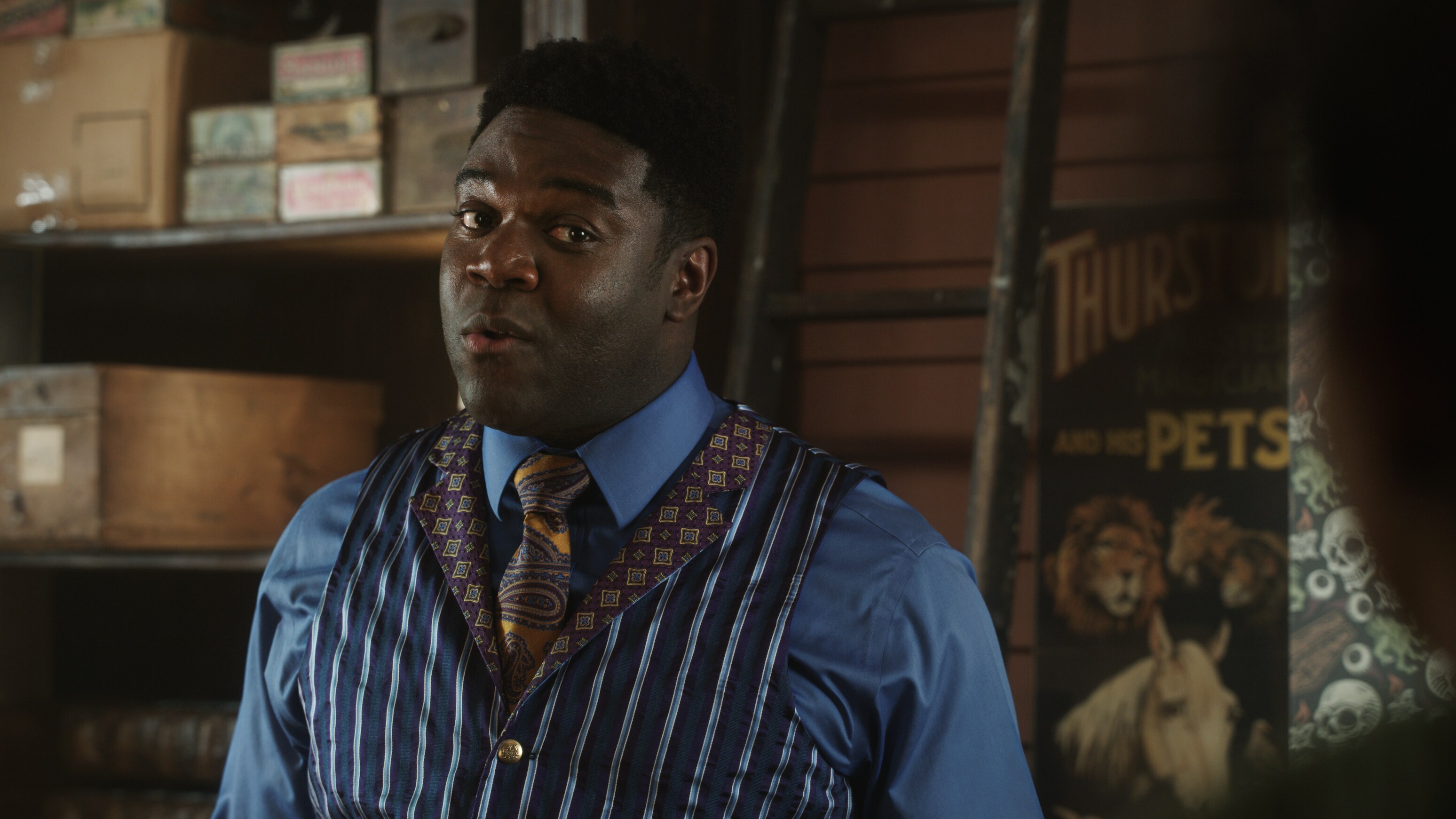 Sam Richardson as Gilbert in Disney's live-action HOCUS POCUS 2, exclusively on Disney+. Photo courtesy of Disney Enterprises, Inc. © 2022 Disney Enterprises, Inc. All Rights Reserved.