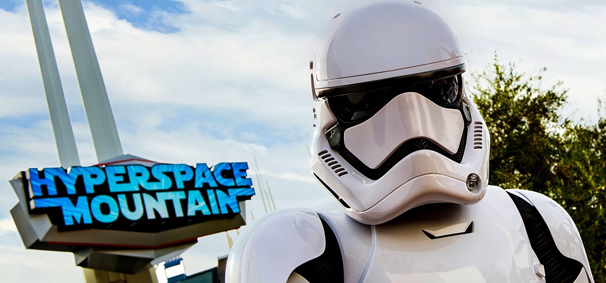 Join an X-wing assault on Hyperspace Mountain—only at Disneyland Park.
