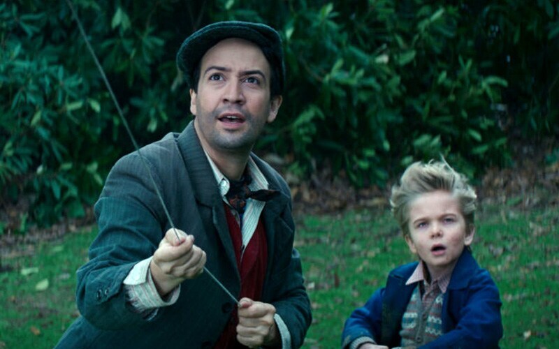 Jack and Georgie flying a kite in a field