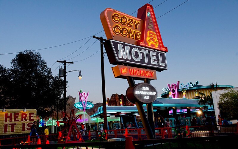 Radiator Springs sign for Cozy cone motel in the California Adventure Resort