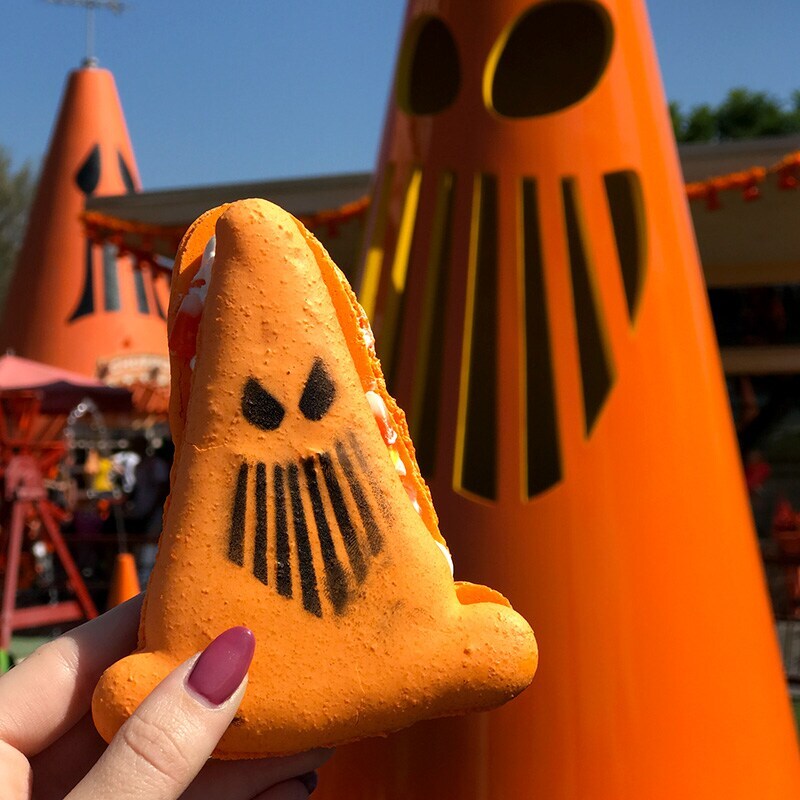 Orange Halloween cone macroons