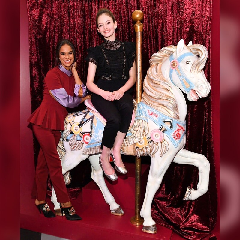 Mackenzie Foy and Misty Copeland in The Fourth Realm portion of The Nutcracker and the Four Realms New York City pop-up experience