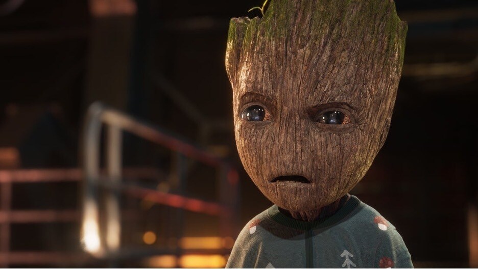 Baby Groot looks curiously in Marvel Studios' I Am Groot