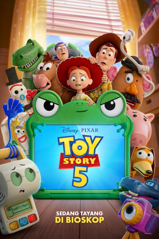 Toy Story 5 2026 movie poster featuring Woody, Buzz Lightyear and the gang