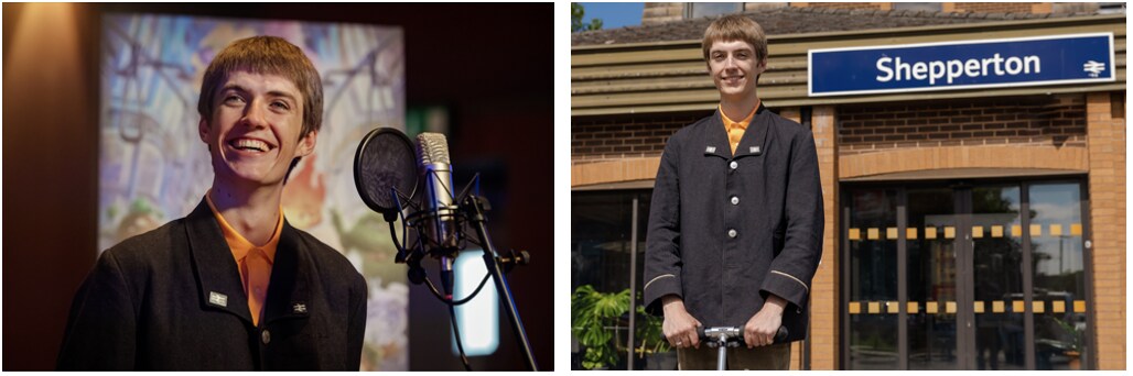 Francis Bourgeois in recording studio and at Shepperton station.