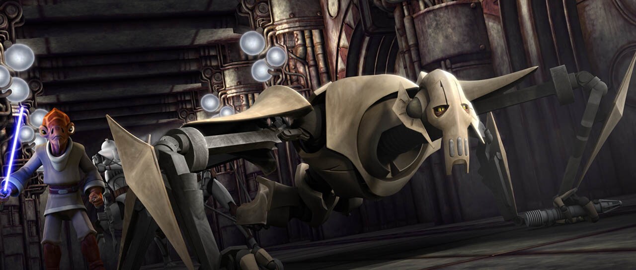 Jedi Nahdar and general grievous in "Lair of Grievous."