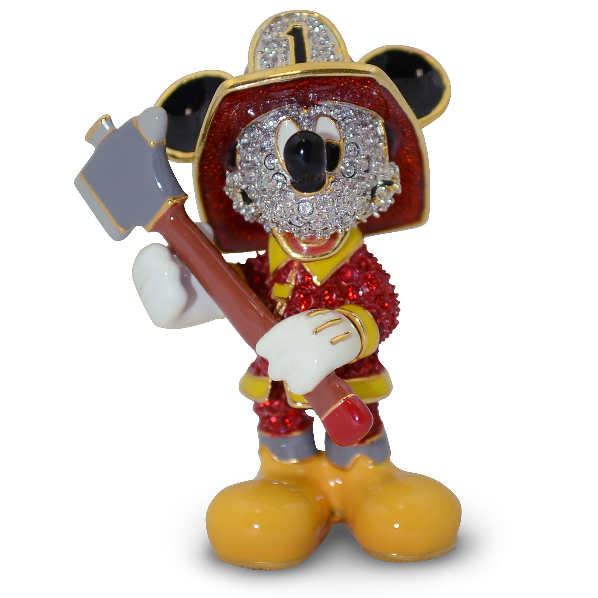Fireman Mickey Mouse Figurine by Arribas - Jeweled