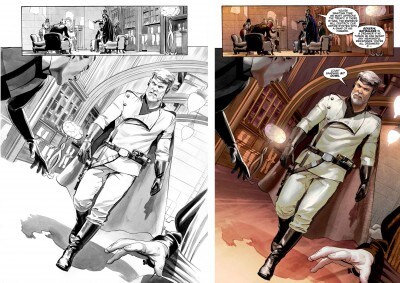 The Star Wars page 15 inks and final version.