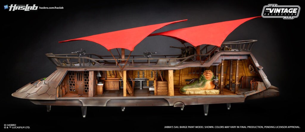 Jabba and his Sail Barge fully-painted prototype from Hasbro.
