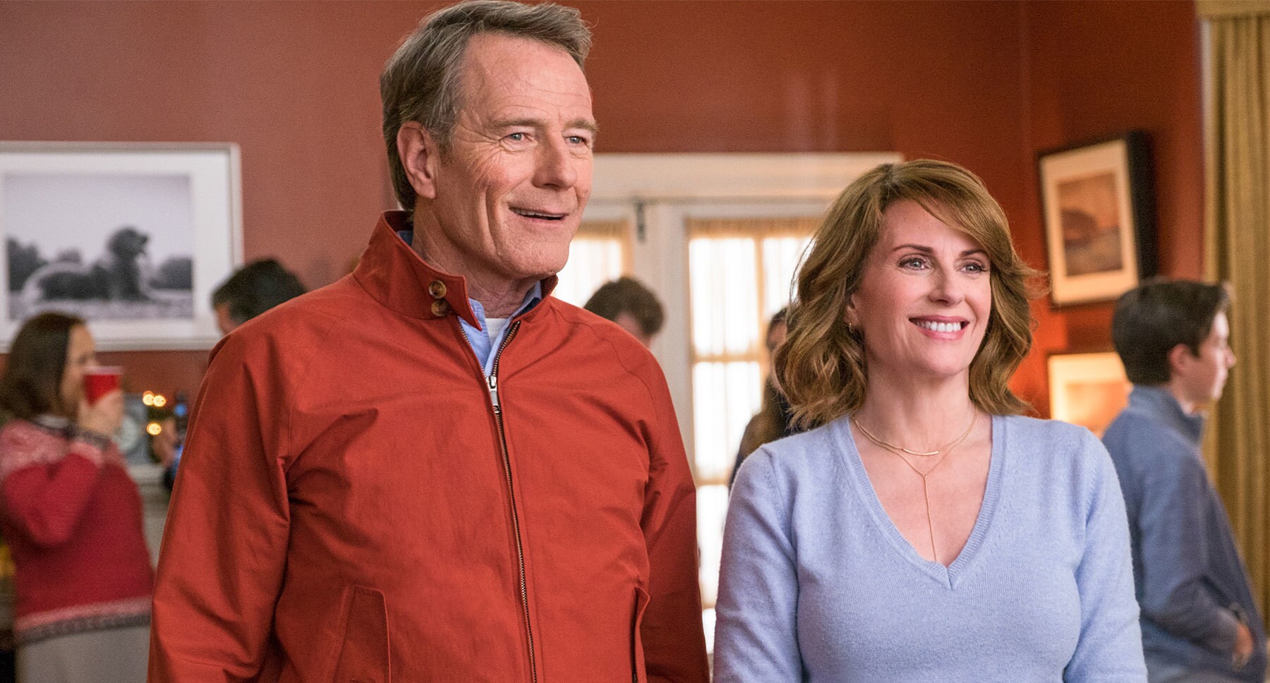 Bryan Cranston and Megan Mullally in "Why Him?"