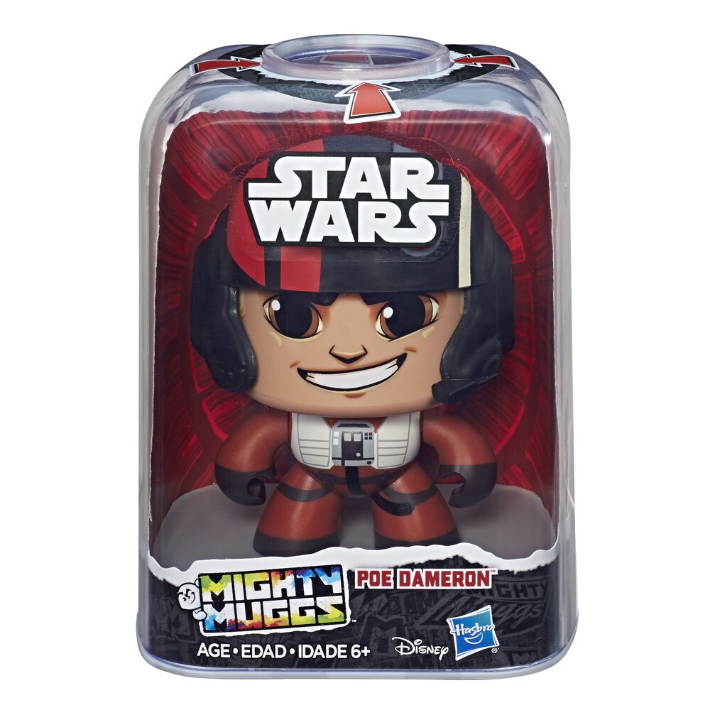 A Mighty Muggs action figure of Poe Dameron in original packaging.