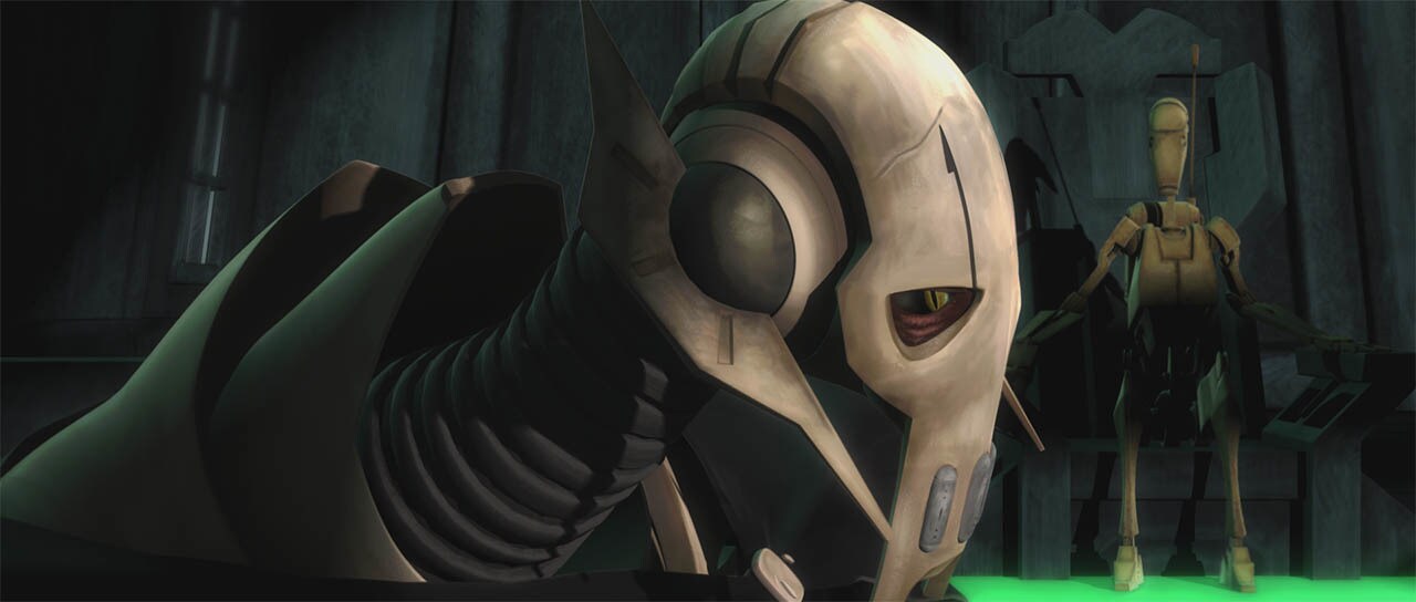 General Grievous is seen in a scene from "Downfall of a Droid."