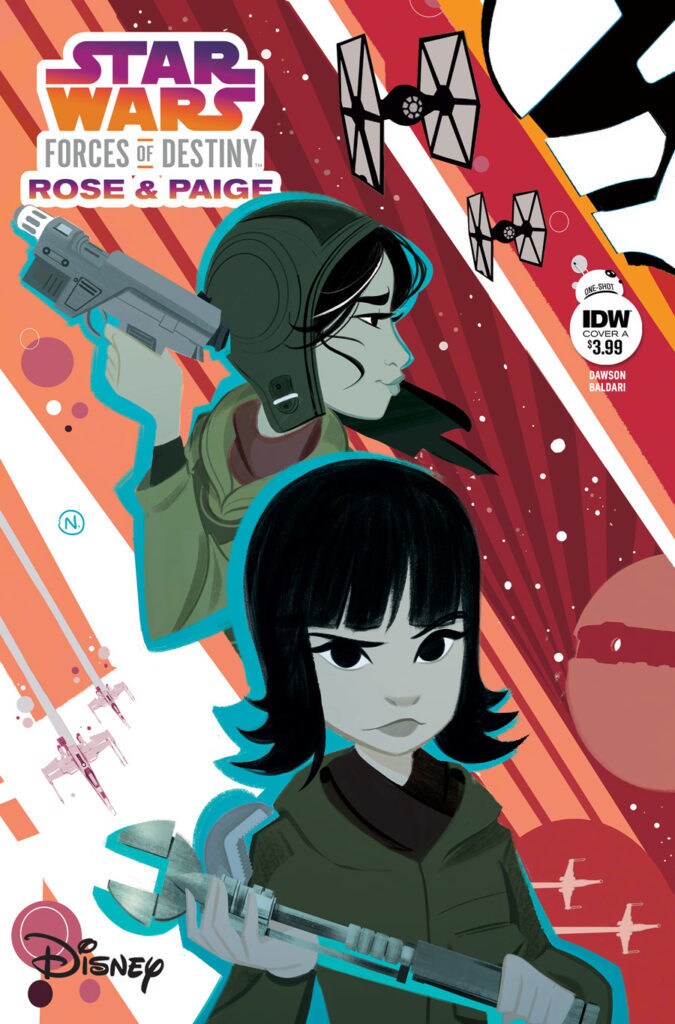 The cover of the comic book Star Wars Forces of Destiny: Rose & Paige features the Tico sisters.