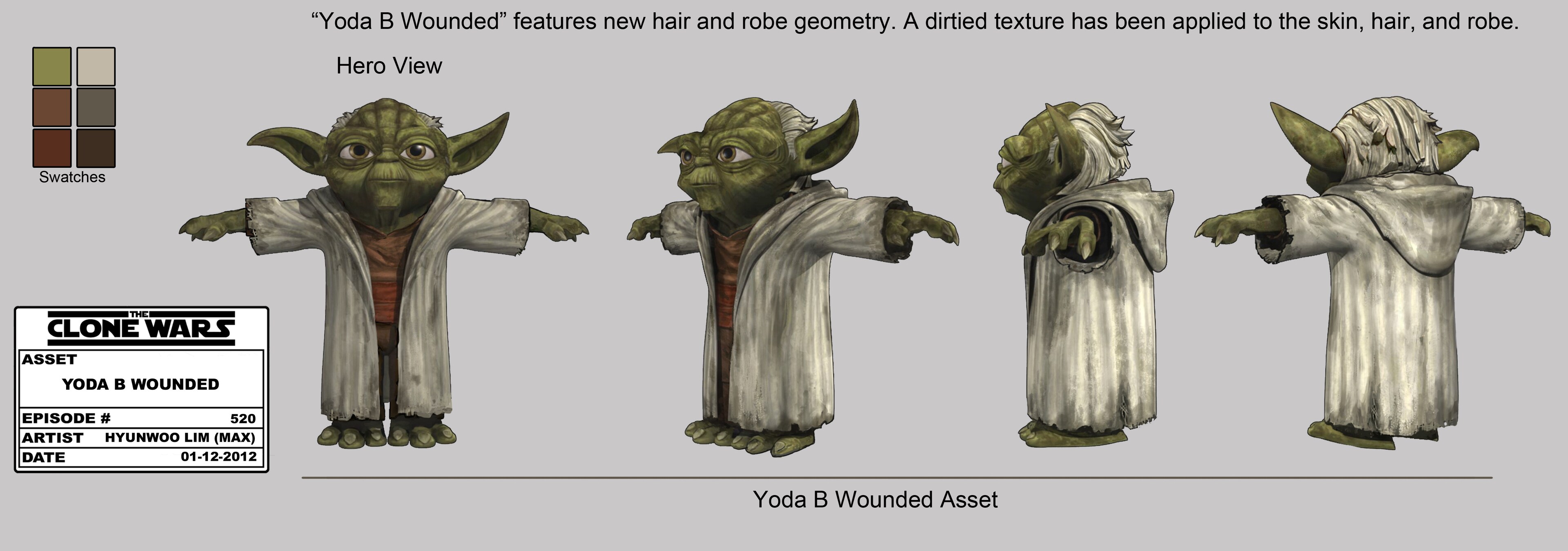 Yoda wounded illustration by Hyunwoo Lim (dated January 12, 2012).
