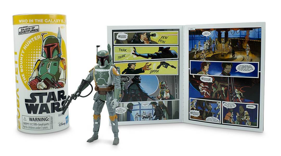 A Boba Fett action figure, part of Hasbro's next wave of Star Wars Galaxy of Adventures figures.