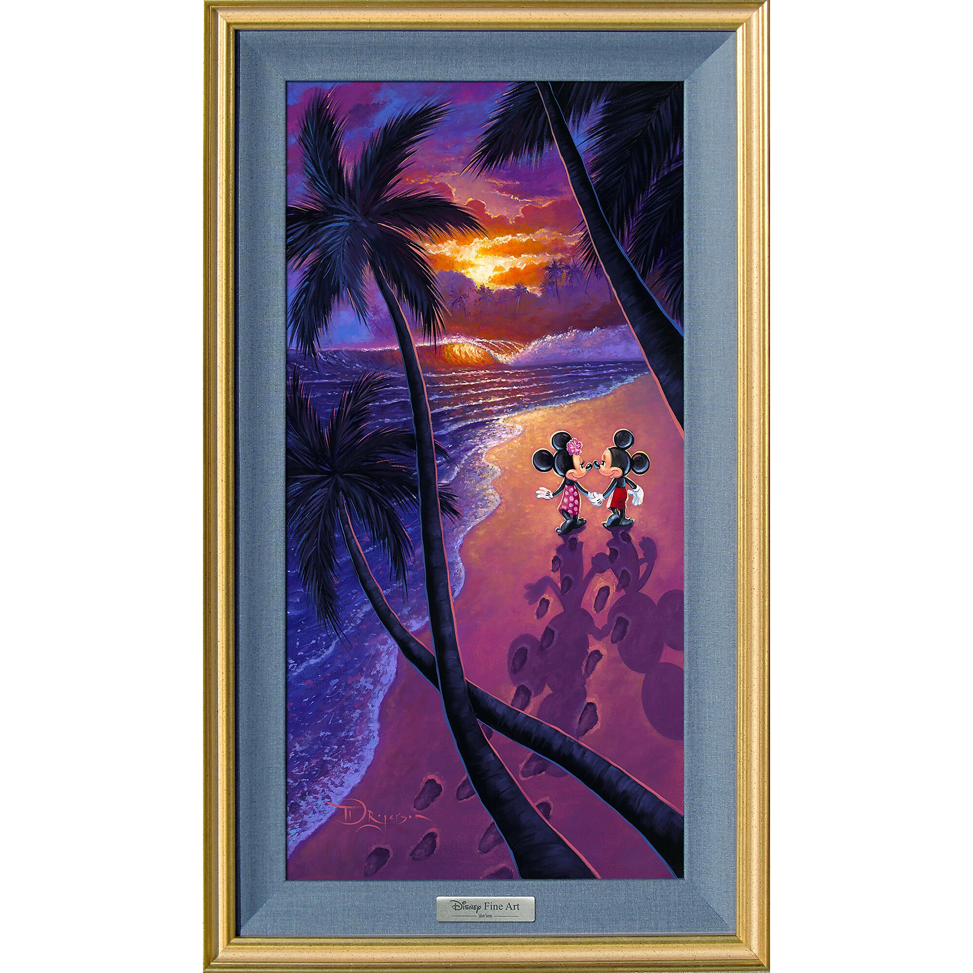 Mickey and Minnie Mouse ''Sunset Stroll'' Giclée on Canvas by Tim Rogerson - Limited Edition