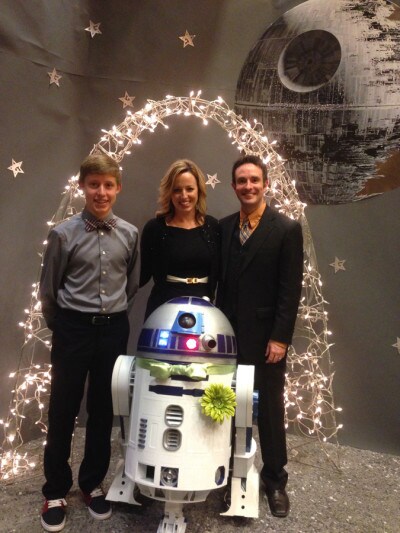Members of the Zehr family with Artoo-Detoo