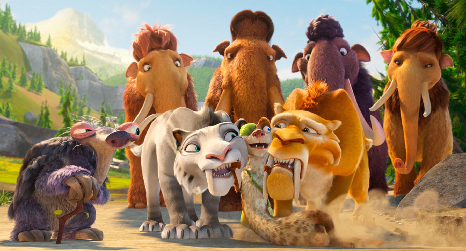 Animated characters from the movie "Ice Age: Collision Course"