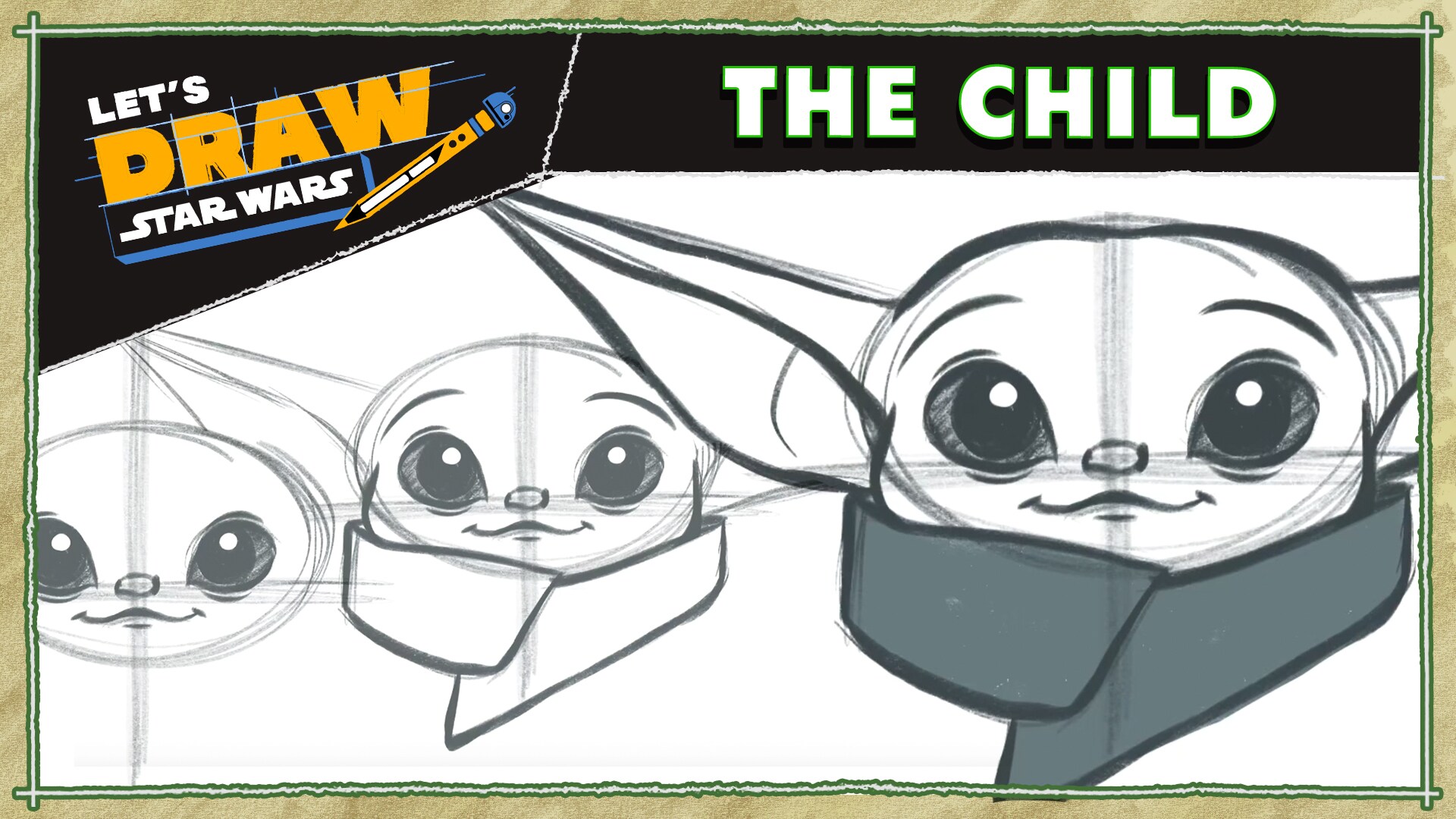 How To Draw The Child Let S Draw Star Wars Disney Video