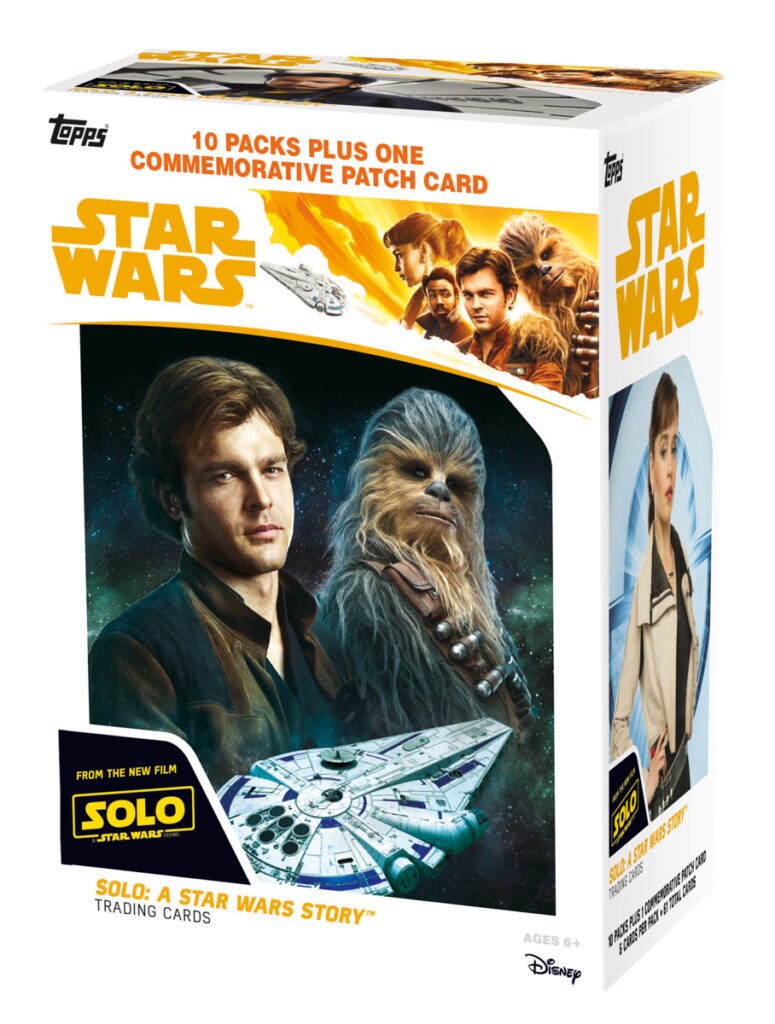 A box of Solo: A Star Wars Story trading cards.