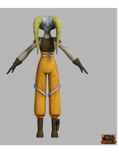 Star Wars Rebels' Hera costume diagram, back view
