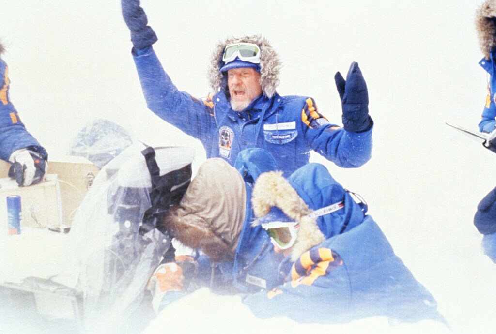 Director Irvin Kernsher on set in Norway shooting Star Wars: The Empire Strikes Back.
