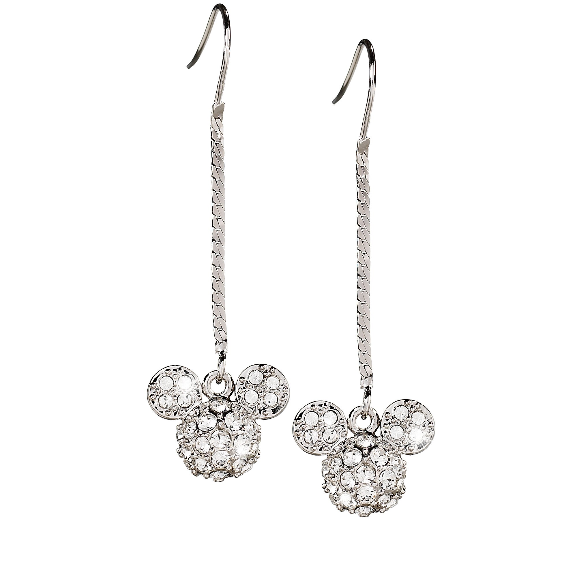Mickey Mouse Icon Herringbone Chain Earrings by Arribas