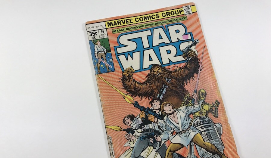 A vintage Star Wars Marvel comic.